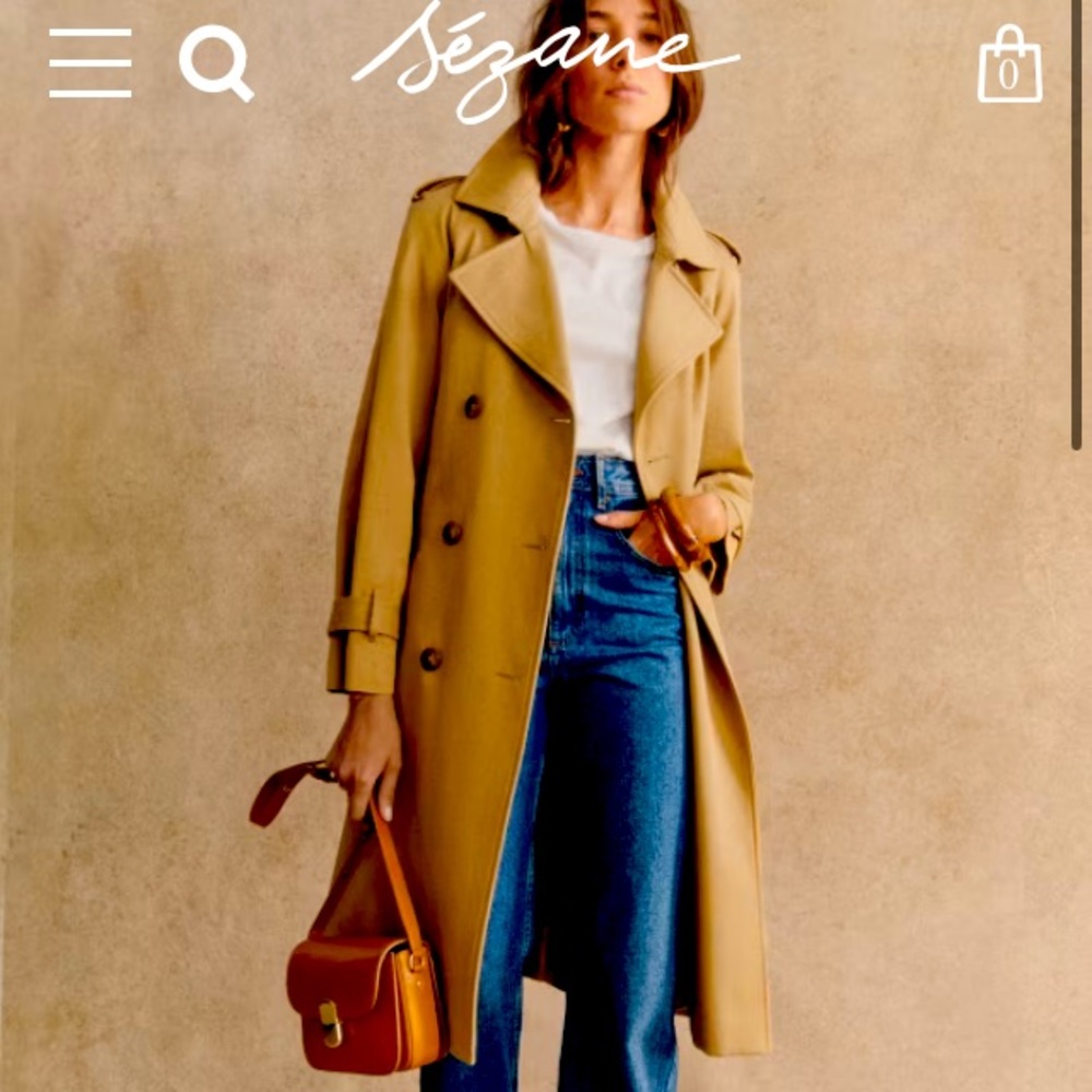Sezane Scott camel trench sz40 US8 bust40. New w/out tags and never worn.